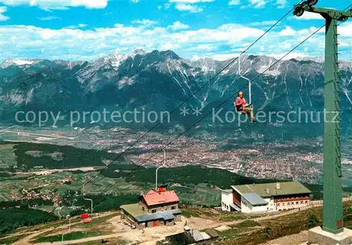 Patscherkofel Gipfellift Schutzhaus Hotel Blick auf Igls und Innsbruck Karawanken Kat. Tuxer Alpen Tirol