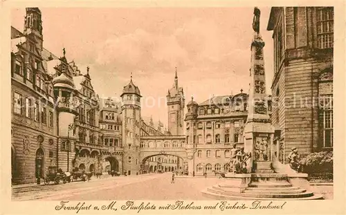 Frankfurt Main Rathaus Paulsplatz Einheitsdenkmal Kat. Frankfurt am Main