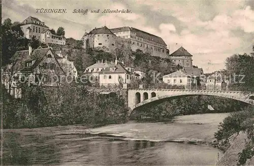 Tuebingen Schloss und Alleenbruecke Kat. Tuebingen