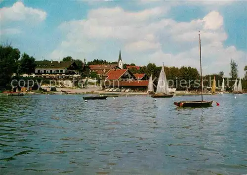 Gstadt Chiemsee Cafe Pension Rappihof Segelboote Kat. Gstadt a.Chiemsee