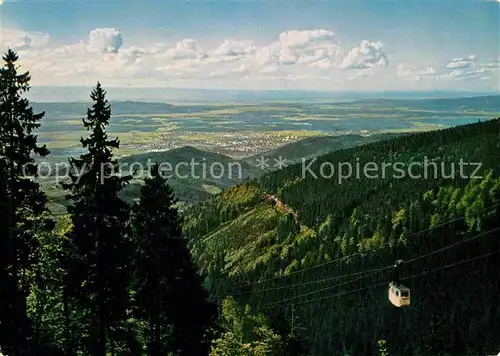 Schauinsland Panorama Blick auf Bergbahn Schwarzwald und Freiburg Breisgau Kat. Oberried