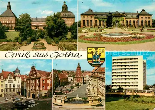 Gotha Thueringen Schloss Friedenstein Orangerie Rathaus Am Markt Hochhaus Leninplatz Kat. Gotha