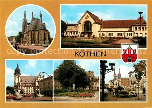 Koethen Maerkisch Buchholz Markt St Jakobskirche Bahnhof Rathaus Joh Seb Bach Gedenkstein Boulevard Kat. Maerkisch Buchholz