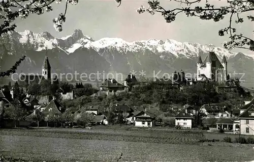 Thun BE mit Schloss und Stockhornkette Kat. Thun