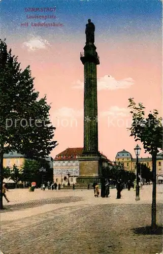 Darmstadt Louisenplatz mit Ludwigssaeule Kat. Darmstadt