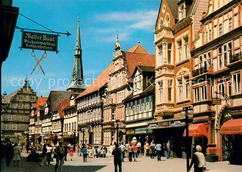 Hameln Weser Osterstadt mit Hochzeitshaus Marktkirche Stiftsherrenhaus und Leisthaus