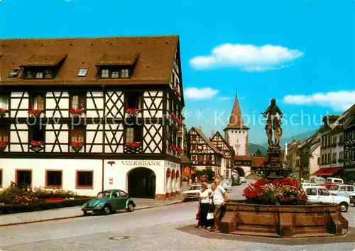 Gengenbach Marktplatz Brunnen Kat. Gengenbach Schwarzwald