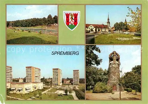 Spremberg Niederlausitz Freibad Markt Neubauten Georgenbergturm Kat. Spremberg