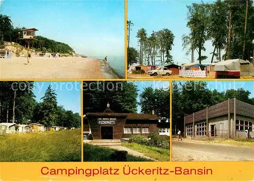 ueckeritz Usedom mit Bansn Strand Campingplatz Fischerhuette Gaststaette Kat. ueckeritz Usedom