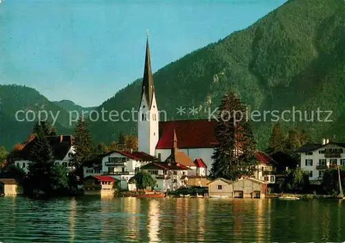 Rottach Egern Partie am See mit Wallberg Kat. Rottach Egern