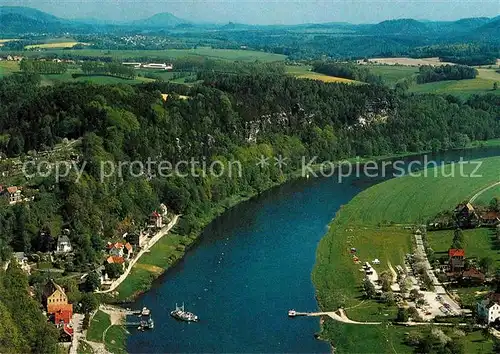 Rathen Saechsische Schweiz Blick von Bastei Kat. Rathen Sachsen