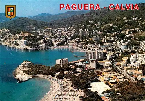 Paguera Mallorca Islas Baleares Fliegeraufnahme mit Strand Kat. Calvia