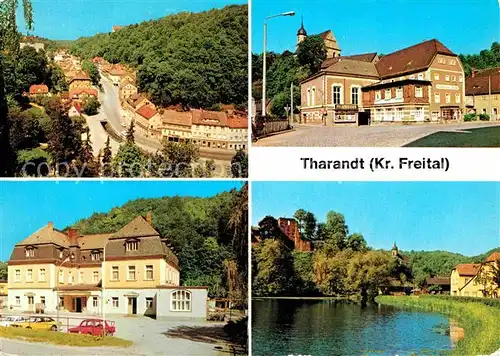 Tharandt Blick von Burgruine Hotel Deutsches Haus Gondelteich Kat. Tharandt