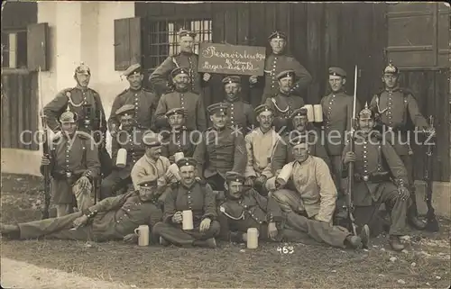 Lechfeld Lager Reservisten Bierkrug Gruppenfoto WK1  Bayerisches Regiment 2 Kat. Schwabmuenchen