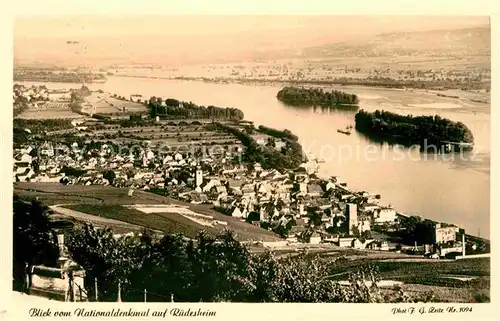 Foto Zeitz F.G. Nr. 1094 Ruedesheim Blick vom Nationaldenkmal Kat. Berchtesgaden