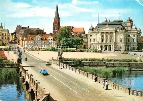 Schwerin Mecklenburg Dom und Theater Kat. Schwerin