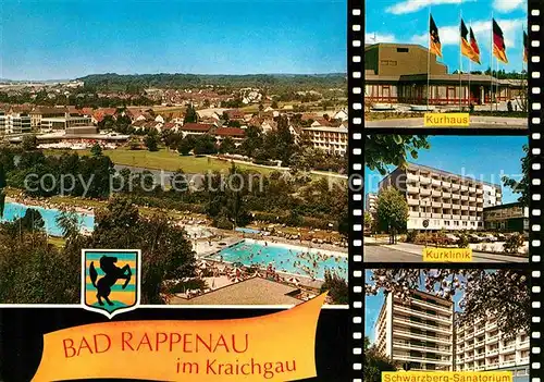 Bad Rappenau Fliegeraufnahme Freibad Kurhaus Schwarzberg Sanatorium Kurklinik Kat. Bad Rappenau