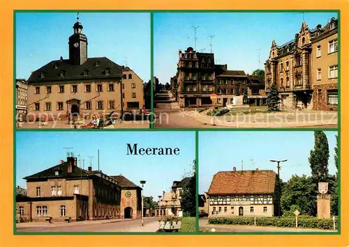 Meerane Ernst Thaelmann Platz Rathaus Bahnhof Gasthof Schwanefeld Kat. Meerane