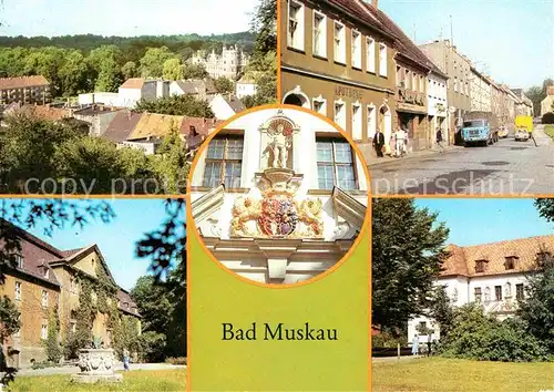Bad Muskau Oberlausitz Wappen am Alten Schloss Moorbad  Kat. Bad Muskau