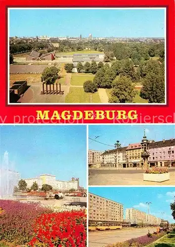 Magdeburg Blick vom Aussichtsturm im Kulturpark Rotehorn Alter Markt Karl Marx Strasse Kat. Magdeburg