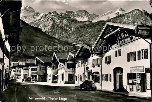 Mittenwald Bayern Haupstrasse Tiroler Berge Kat. Mittenwald