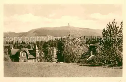 Oberhof Thueringen Blick zum Schneekopf Heilklimatischer Kurort Kat. Oberhof Thueringen