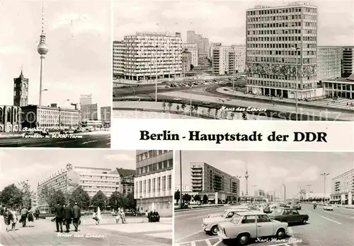 Berlin Fernsehturm Haus des Lehrers Karl Marx Allee Unter den Linden Hauptstadt der DDR Kat. Berlin