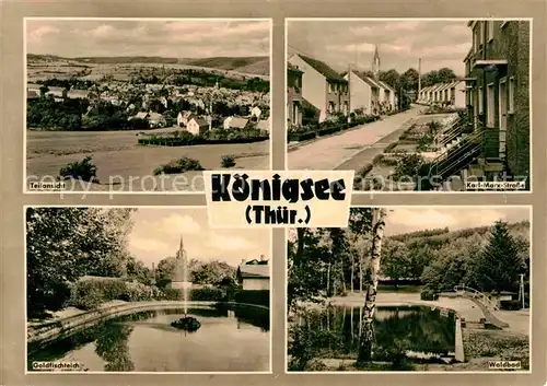 Koenigsee Thueringen Teilansicht Karl Marx Strasse Waldbad Goldfischteich Kat. Koenigsee