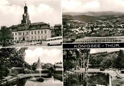 Koenigsee Thueringen Rathaus Markt Blick vom Geboerne Goldfischteich Waldbad Kat. Koenigsee