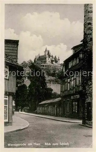 Wernigerode Harz Blick zum Schloss Kat. Wernigerode