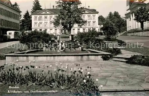 Heiden AR Kirchplatz mit Dorfbrunnenanlage Kat. Heiden