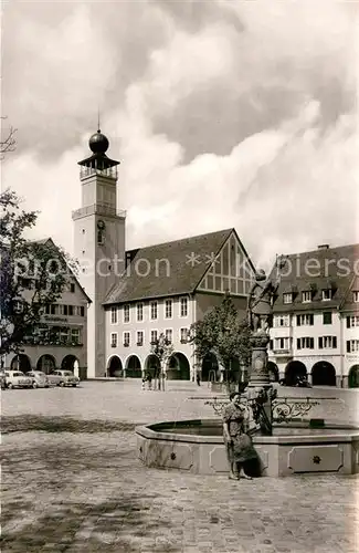 Freudenstadt Rathaus mit Neptunbrunnen Kat. Freudenstadt