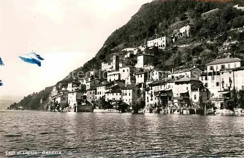 Gandria Lago di Lugano Ansicht vom Luganersee aus Kat. Gandria