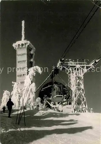 Oberwiesenthal Erzgebirge Fichtelberg Bergbahn Wetterwarte Winterimpressionen Kat. Oberwiesenthal