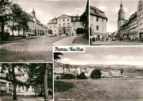 Ilmenau Thueringen Rathaus Goetheschloesschen Kirche Wohnsiedlung Cafe Restaurant Freundschaft Kat. Ilmenau