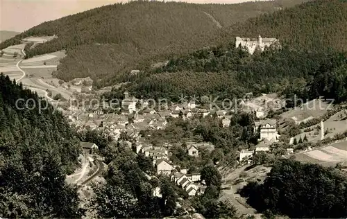 Leutenberg Thueringen Panorama Blick vom Neuen Berg Friedensburg Handabzug Kat. Leutenberg