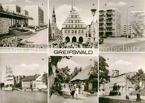 Greifswald HO Kaufhalle Ernst Thaelmann Ring Rathaus Dubnaring Seesportschule Segelschulschiff Wilhelm Pieck Strandweg Haus des Handwerks