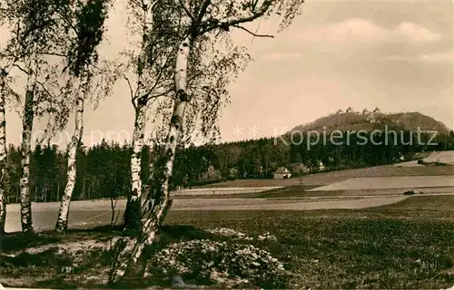 Augustusburg Blick vom Birkenwaeldchen Kat. Augustusburg