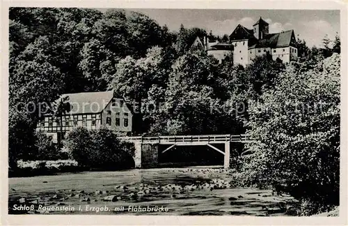 Rauenstein Erzgebirge Kindererholungsheim Schloss mit Floehabruecke Kat. Lengefeld Erzgebirge