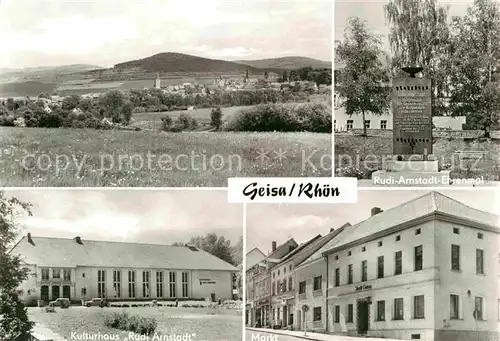 Geisa Panorama Rudi Arnstadt Ehrenmal Kulturhaus Markt Kat. Geisa