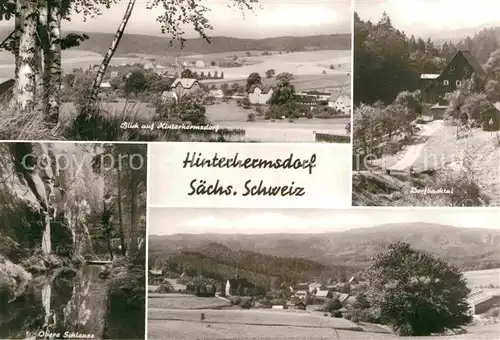 Hinterhermsdorf Panorama Dorfbachtal Obere Schleuse Kat. Sebnitz