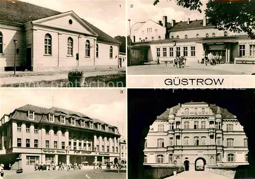 Guestrow Mecklenburg Vorpommern Ernst Barlach Theater Bahnhof HO Hotel Stadt Guestrow Schloss Kat. Guestrow