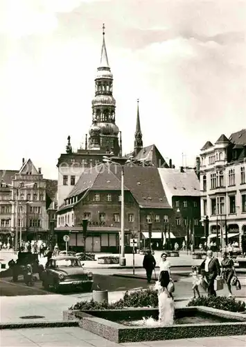 Zwickau Sachsen Markt Brunnen Kirchturm Kat. Zwickau