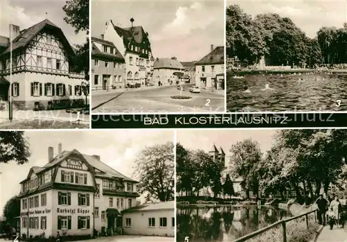 Bad Klosterlausnitz Eigenheim des Moorbades Markt Freibad Kurhotel Koeppe Schwanenteich Kat. Bad Klosterlausnitz