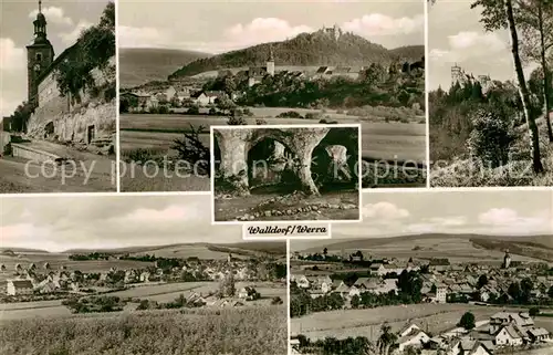 Walldorf Meiningen Kirche Burg Teilansicht  Kat. Walldorf Meiningen