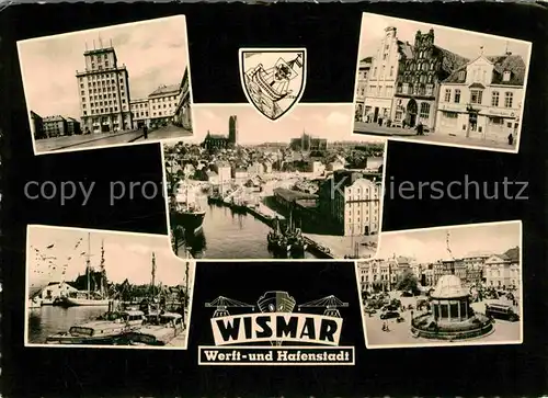 Wismar Mecklenburg Hochhaus Hafen Pavillon Rathaus