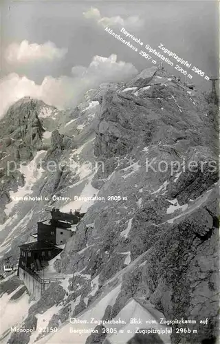 Zugspitze Zugspitzbahn Zugspitzkamm Bergstation Gipfel Kat. Garmisch Partenkirchen