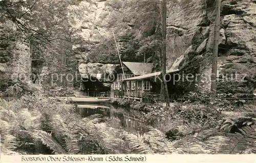 Kirnitzschtal Bootstation Obere Schleusenklamm Kat. Kirnitzschtal