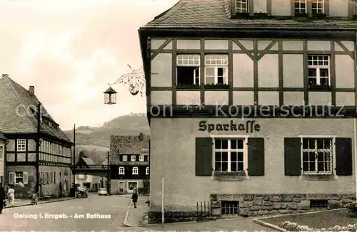 Geising Erzgebirge Rathaus Sparkasse Kat. Geising Osterzgebirge