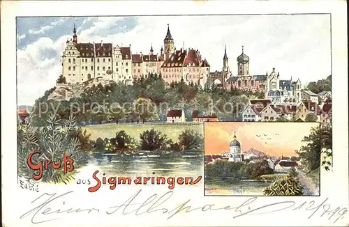 Sigmaringen Burg Panorama Kat. Sigmaringen